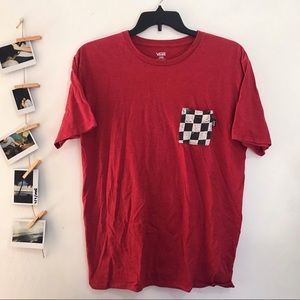Vans Red Racing Pattern Pocket T-Shirt